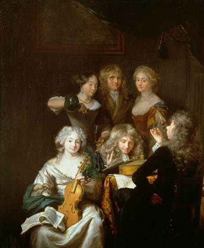 Intérieur avec musiciens - David van der Plaes